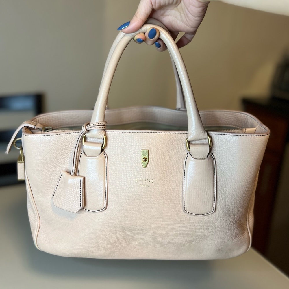 Vintage CELINE Boogie Leather light Pink handbag